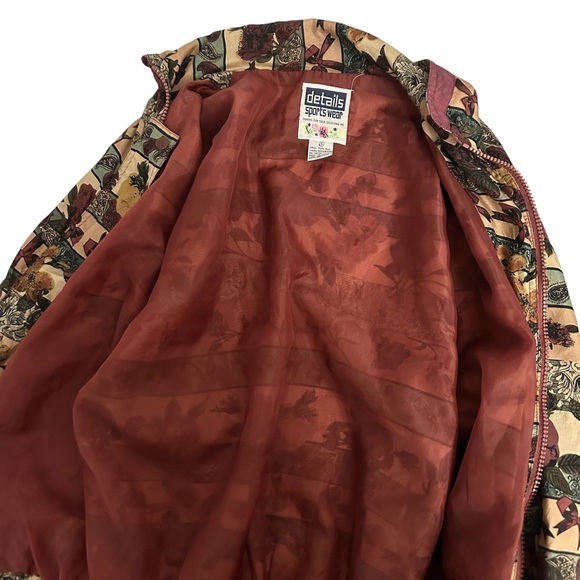 Details Sportswear Jacket S Paisley Floral Silk Vintage - Picture 7 of 8